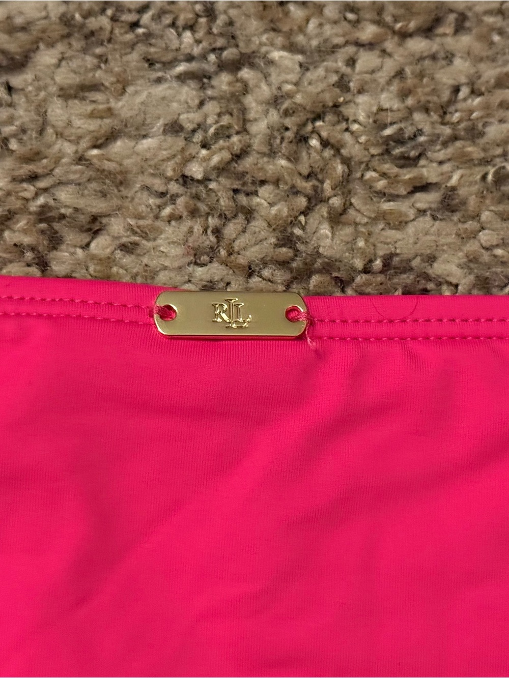 Lauren Ralph Lauren Mid-Rise Bright Pink Bikini Bottom - Picture 3 of 5